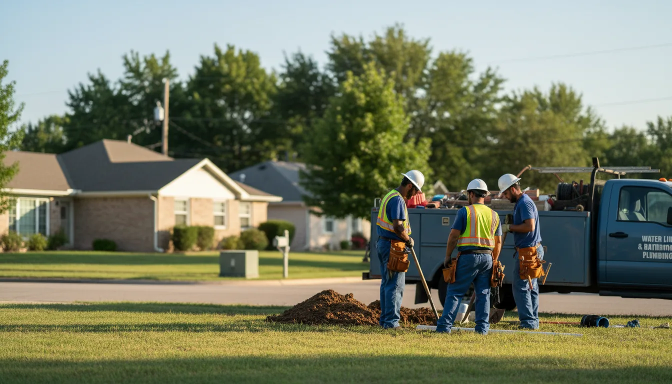 Residential water line and bathroom plumbing service in Hurst, TX